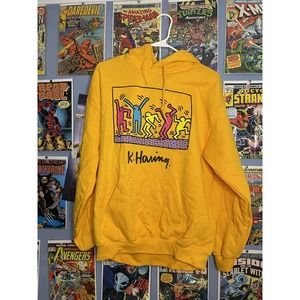 Keith Haring Artist Hoodie Graffiti Art Size Medium